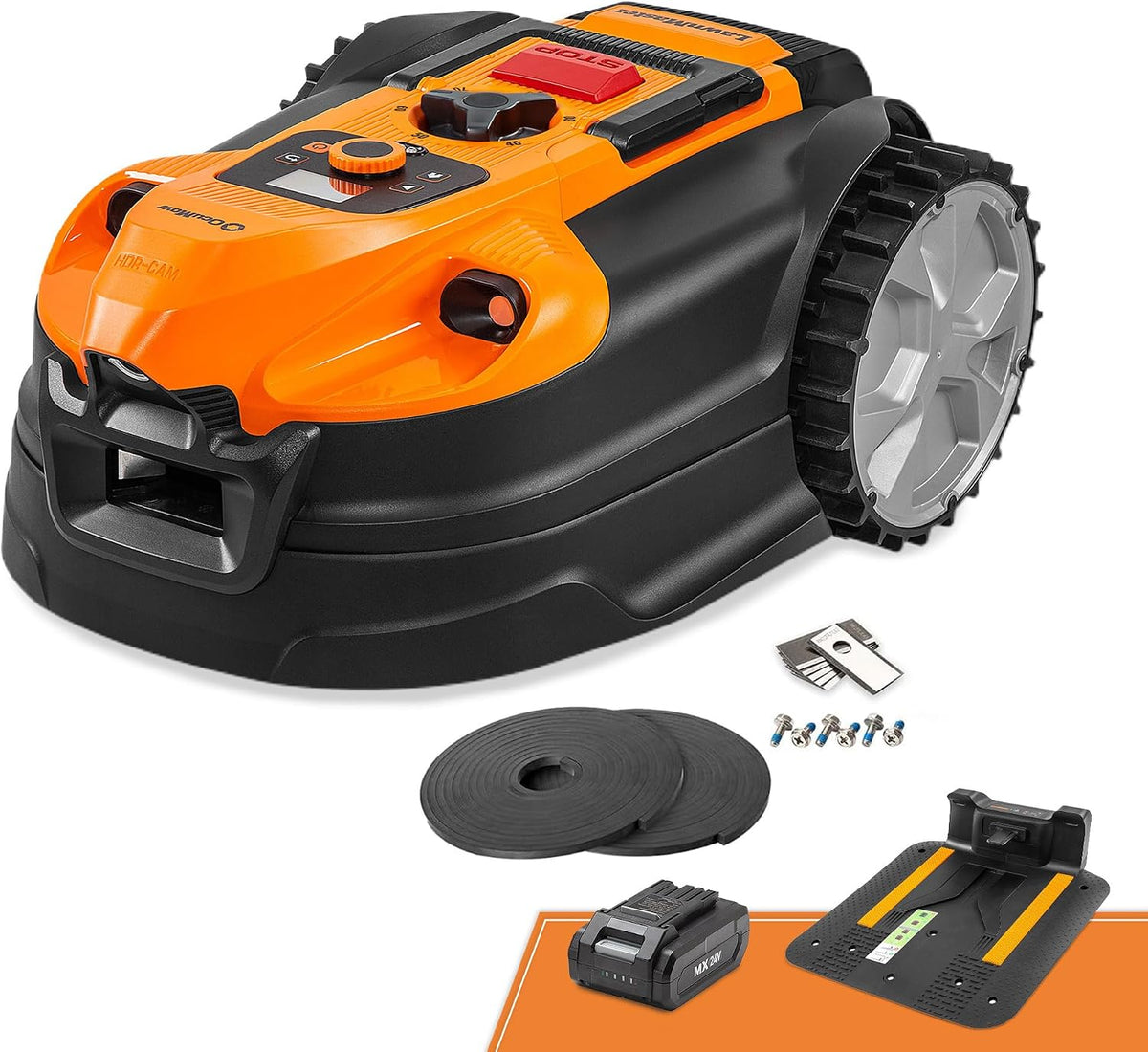 Lawnmaster Mähroboter, 2ah, Grau, VBRM18AMIDR ohne begrenzungskabel für bis zu 500㎡ Batterie, Hindernisvermeidung