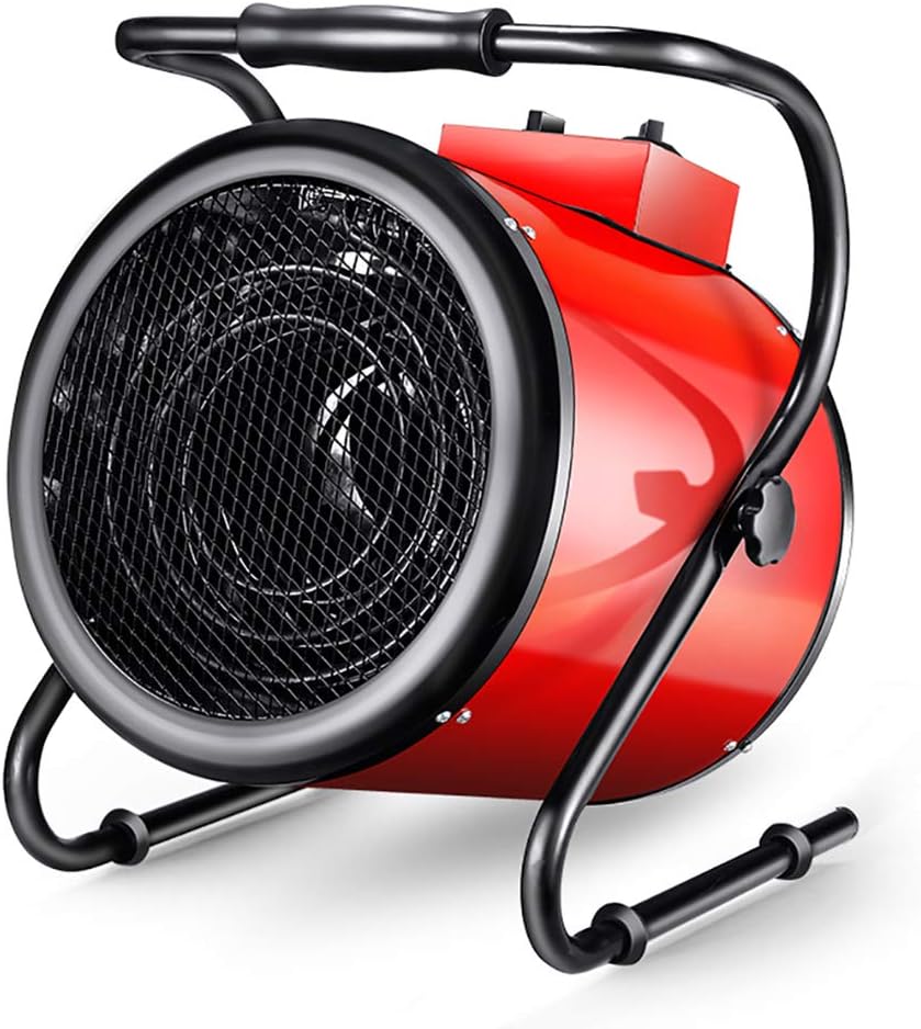 ERSINIAN Gewächshaus, 220 V, Weiß, Kippbarer Industrie-Raumheizlüfter mit einstellbarem, thermostatgesteuertem Werkstatt-Zylinderventilator