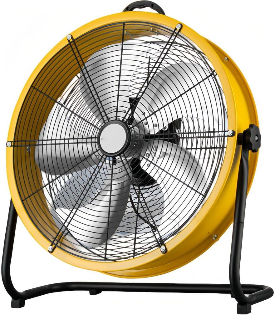 Hochgeschwindigkeits Standventilatoren, 2,8 m, Weiß, Industrie-Trommelventilator, 3-Gang-Luftzirkulator mit Kupfermotor
