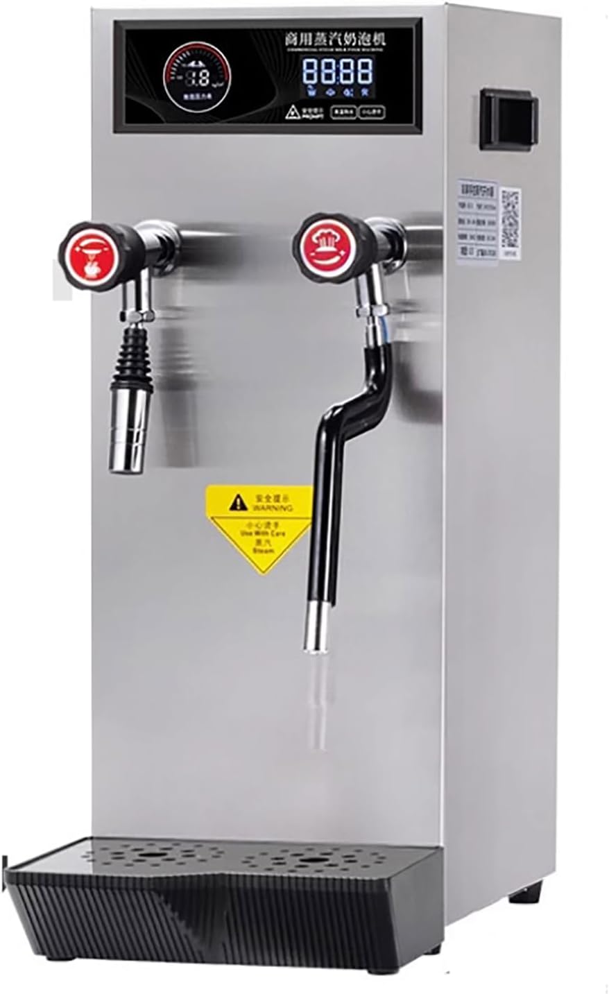 AYCDL Milchaufschäumer, Grau, Gewerblicher Dampfgarer, Vollautomatisch Mit 360° Drehbarem Dampfauslass Und, Milch Und Bubble Tea