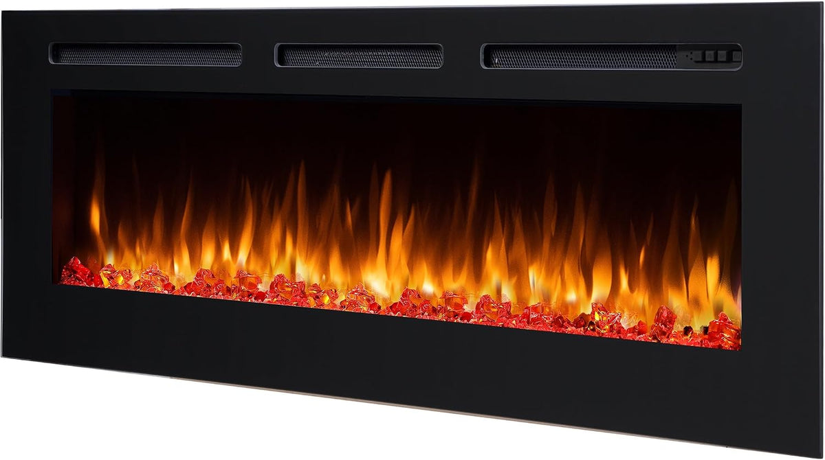 BALDERIA Elektrokamin, Schwarz, Fiamma 60', LED-Beleuchtung