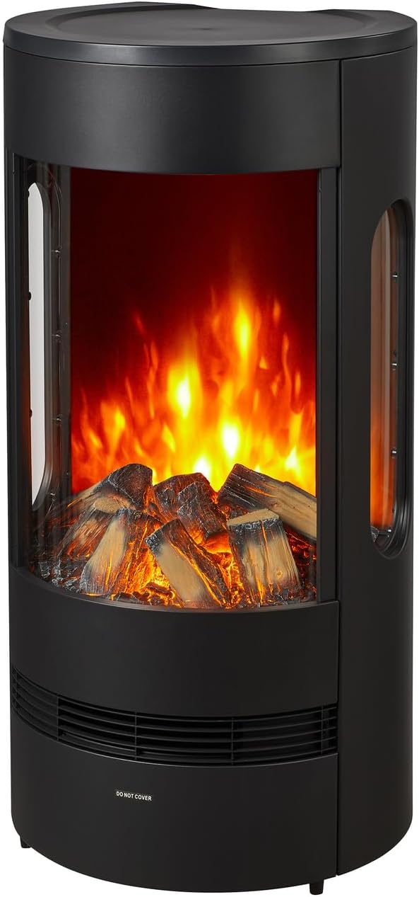 GLOW FIRE Elektrokamin, 47,5x86,5x45,5 cm, 2000 W, Grau, GF CORE Lumen mit realistischem 3D LED-Feuer - Stand