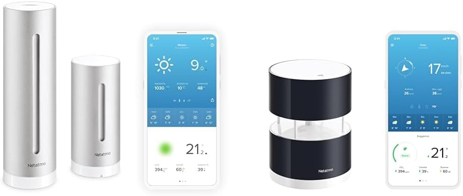 Netatmo Wetterstationen, 16 cm, Schwarz, Smarte Wetterstation - WLAN & Windmesser für -Wetterstation, NWA01-WW