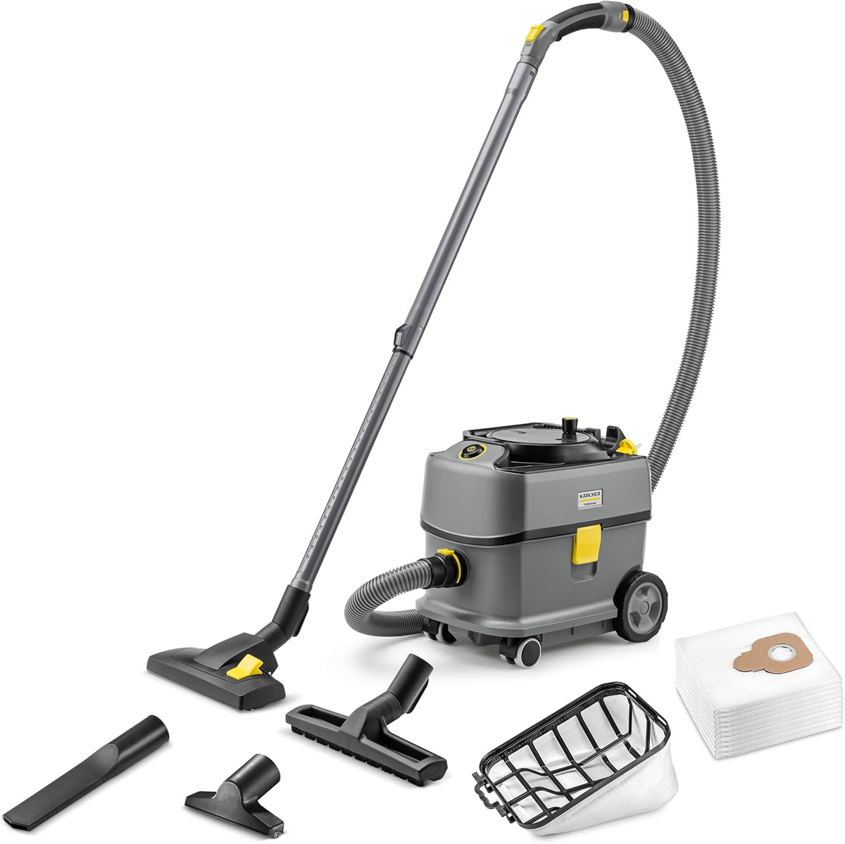 KÄRCHER Staubsauger, 52 dB, 10 L, 12m, Schwarz, T 10/1 ADV Trockensauger, Behälter, Netzkabel, ultraleise (A)
