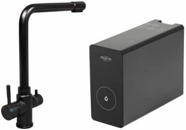 AQMOS Wasseraufbereitung Wasseraufbereiter, Schwarz, Komplettset Osmoseanlage All in One mit 3-Wege Wasserhahn