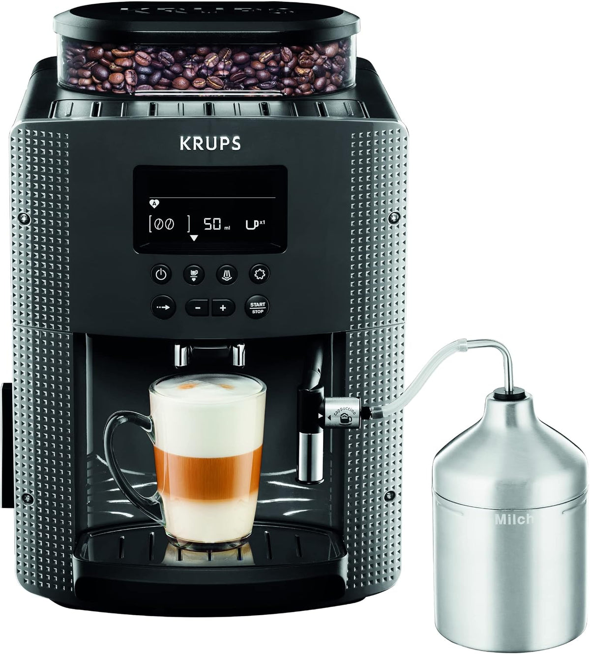 KRUPS Kaffeevollautomat, Schwarz, Pisa EA816B