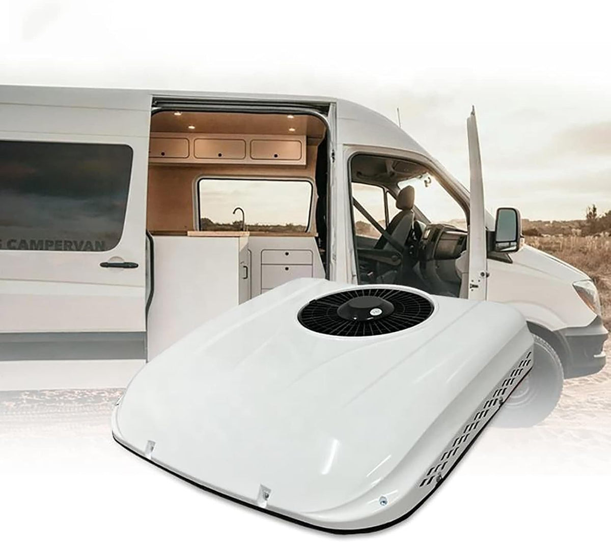 OLSKFUH Mobiles Klimagerät, 12 V, Weiß, Elektrische Dachklimaanlage Für Pkw Und Wohnmobile, Parkklimaanlage Für SUV